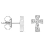 Brinco Crucifixo Cravejado (Prata 925)