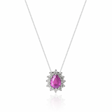 Colar Gargantilha, Gota Rose Cravejada (Prata 925)