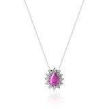 Colar Gargantilha, Gota Rose Cravejada (Prata 925)