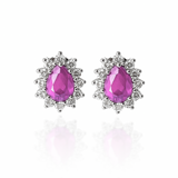 Brinco Gota Rose Cravejada (Prata 925)