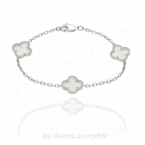 Pulseira 3 Trevos Cristal (Prata 925)
