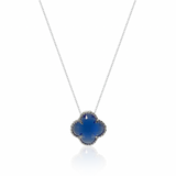 Colar Gargantilha Trevo Azul (Prata 925)