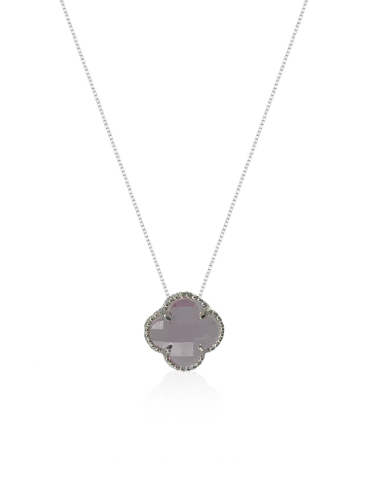 Colar Gargantilha Trevo Rose (Prata 925)