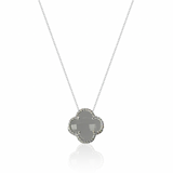 Colar Gargantilha Trevo Cristal (Prata 925)