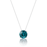 Colar Veneziana Ponto De Luz Cristal - Azul (Prata 925)