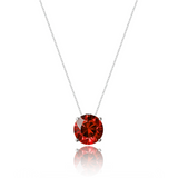 Colar Veneziana Ponto De Luz Cristal - Vermelho (Prata 925)