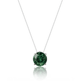 Colar Veneziana Ponto De Luz Cristal - Verde (Prata 925)