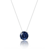 Colar Veneziana Ponto De Luz Cristal - Azul (Prata 925)