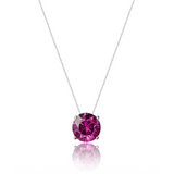 Colar Veneziana Ponto De Luz Cristal  - Rosa (Prata 925)