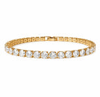 Pulseira Riviera 3mm Prata e Dourado em Zircônia