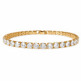 Pulseira Riviera 3mm Dourado ou Prata em Zircônia