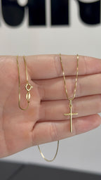 Colar Crucifixo Palito (Banhado 18k)