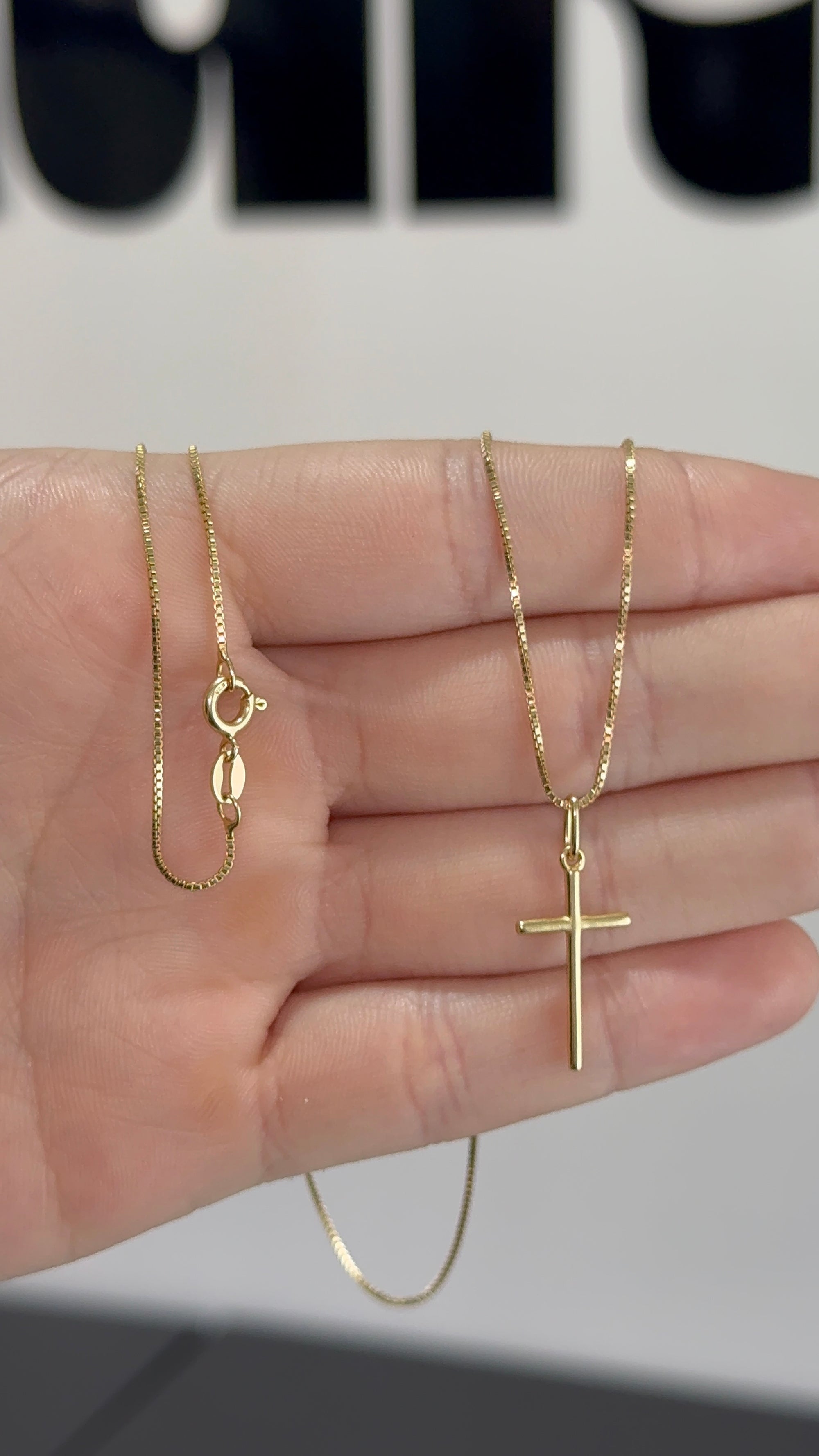 Colar Crucifixo Palito (Banhado 18k)