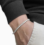 Pulseira Riviera 3mm Prata e Dourado em Zircônia