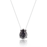 Colar Veneziana Ponto De Luz Gota Cristal - Transparente (Prata 925)