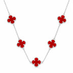 Colar Trevo Vermelho 5 Trevos