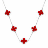 Colar Trevo Vermelho 5 Trevos