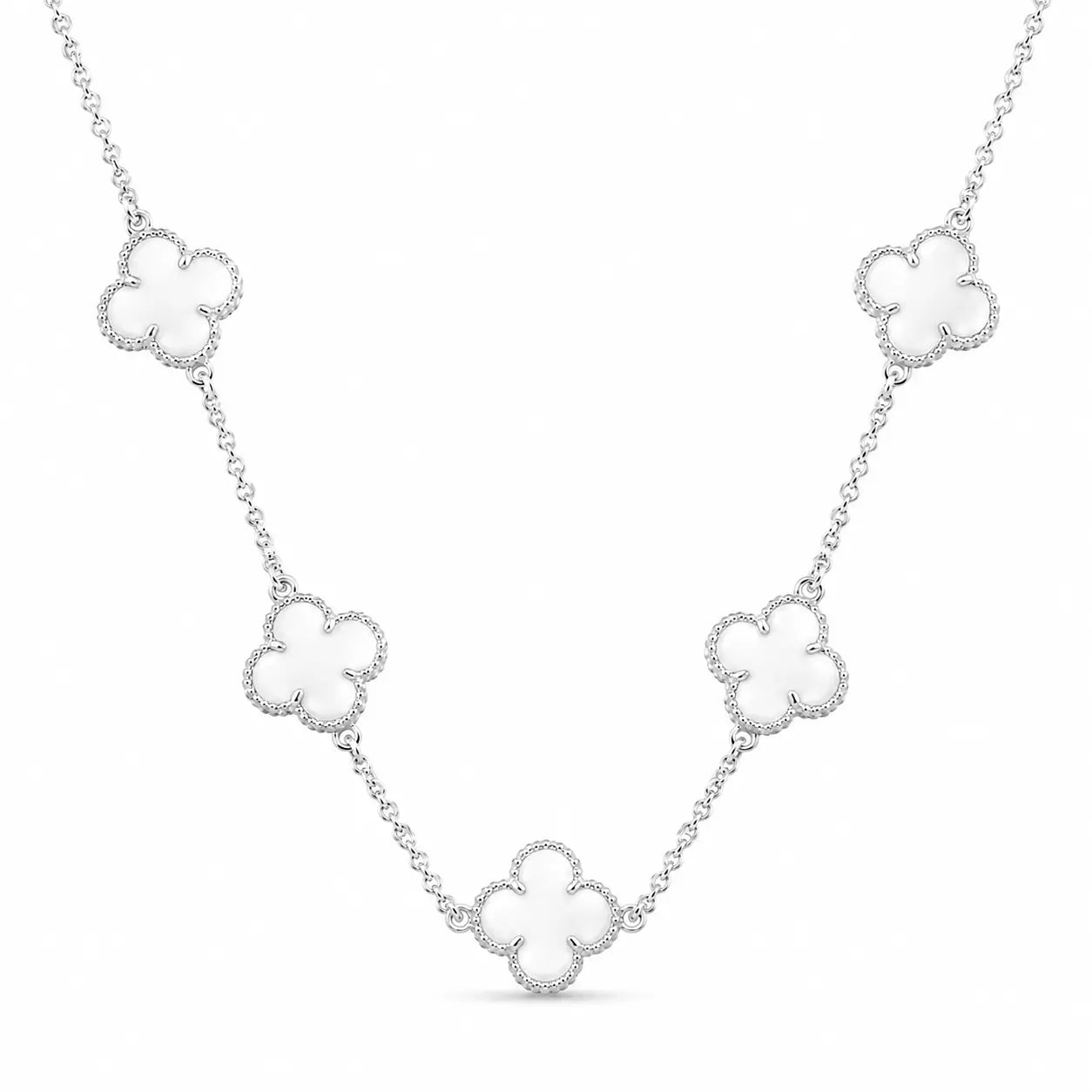 Colar Trevo Branco Van cleef