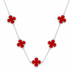 Colar Trevo Vermelho 5 Trevos