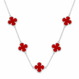Colar Trevo Vermelho 5 Trevos