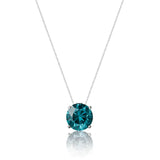 Colar Veneziana Ponto De Luz Cristal - Azul (Prata 925)