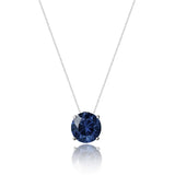 Colar Veneziana Ponto De Luz Cristal - Azul (Prata 925)