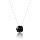 Colar Veneziana Ponto De Luz Cristal  - Preto (Prata 925)