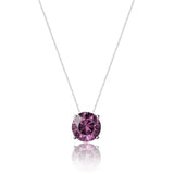 Colar Veneziana Ponto De Luz Cristal - Rosa (Prata 925)