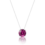 Colar Veneziana Ponto De Luz Cristal  - Rosa (Prata 925)