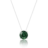 Colar Veneziana Ponto De Luz Cristal - Verde (Prata 925)