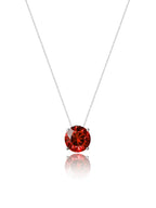 Colar Veneziana Ponto De Luz Cristal - Vermelho (Prata 925)