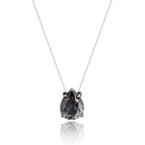 Colar Veneziana Ponto De Luz Gota Cristal - Transparente (Prata 925)