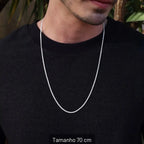 Corrente Grumet 2mm Masculina em Prata 925