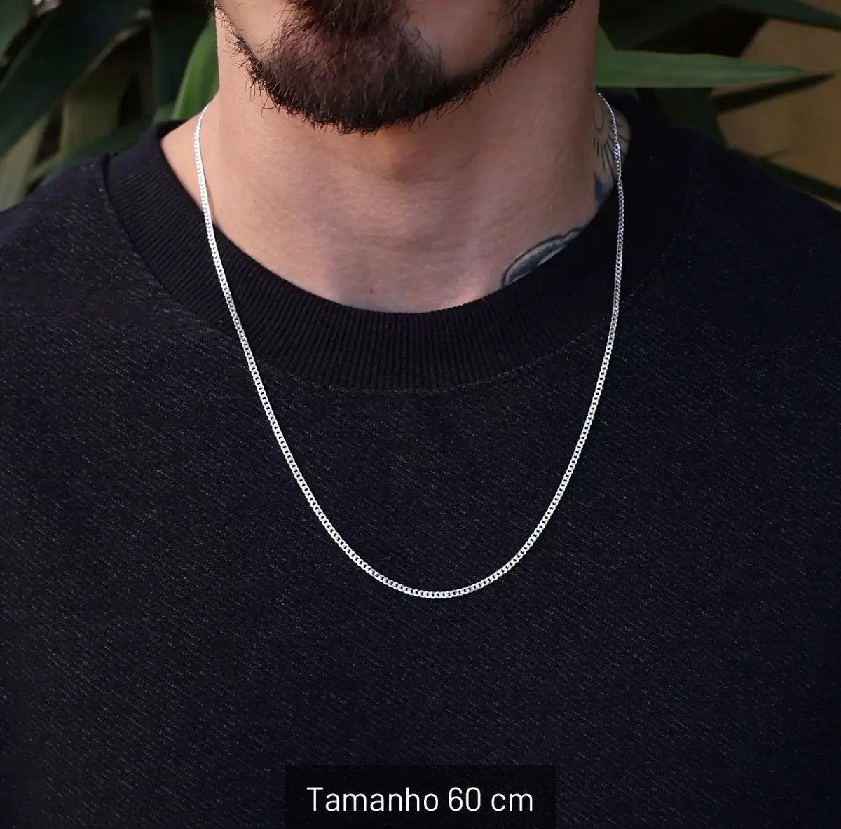 Corrente Grumet 2mm Masculina em Prata 925