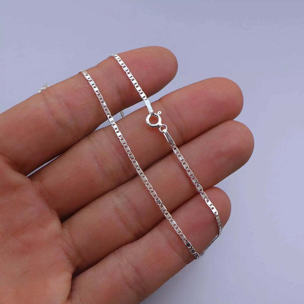 Corrente Piastrine 2mm Masculina em Prata 925