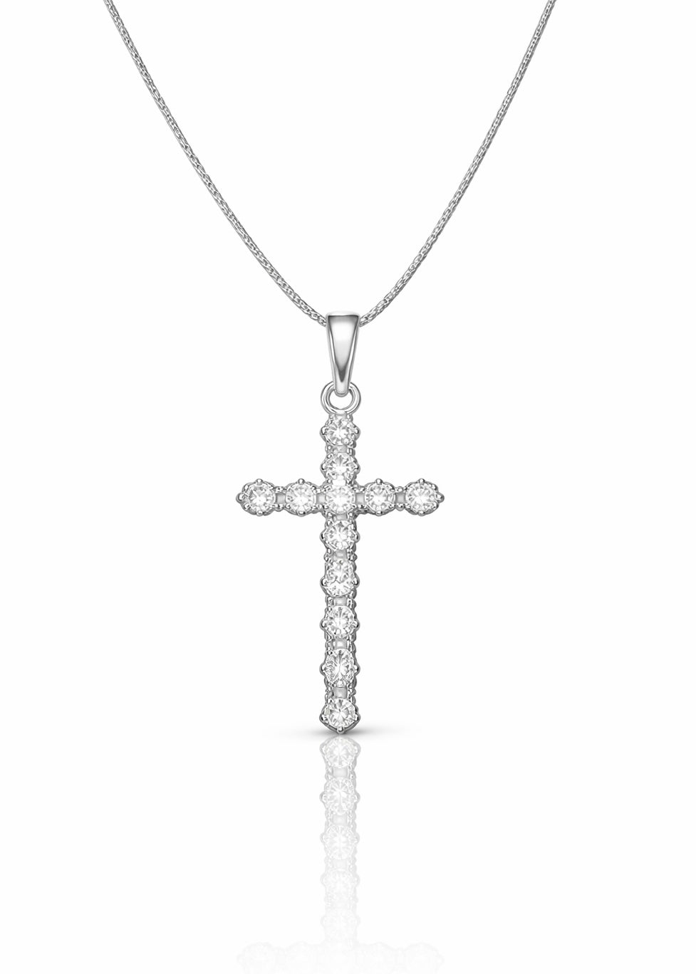 Colar Veneziana Crucifixo Cravejado (Prata 925)