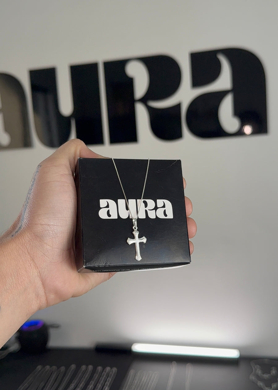 Colar Veneziana Crucifixo Detalhado (Prata 925)