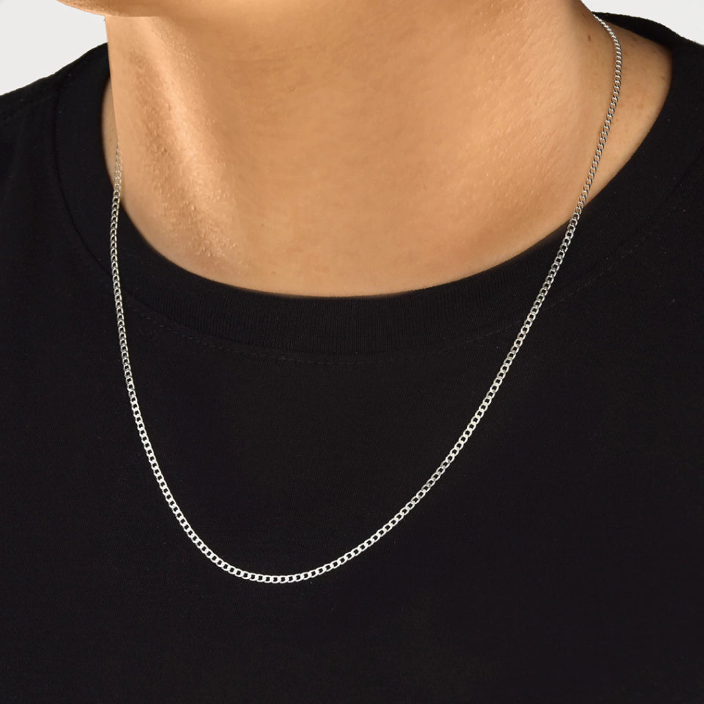 Corrente de Prata Masculina Grumet 2,3mm (Prata 925)