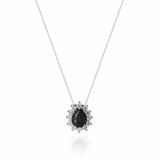 Colar Gargantilha, Gota Preto Cravejada (Prata 925)