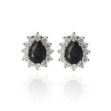Brinco Gota Preto Cravejada (Prata 925)