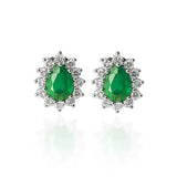 Brinco Gota Verde Cravejada (Prata 925)