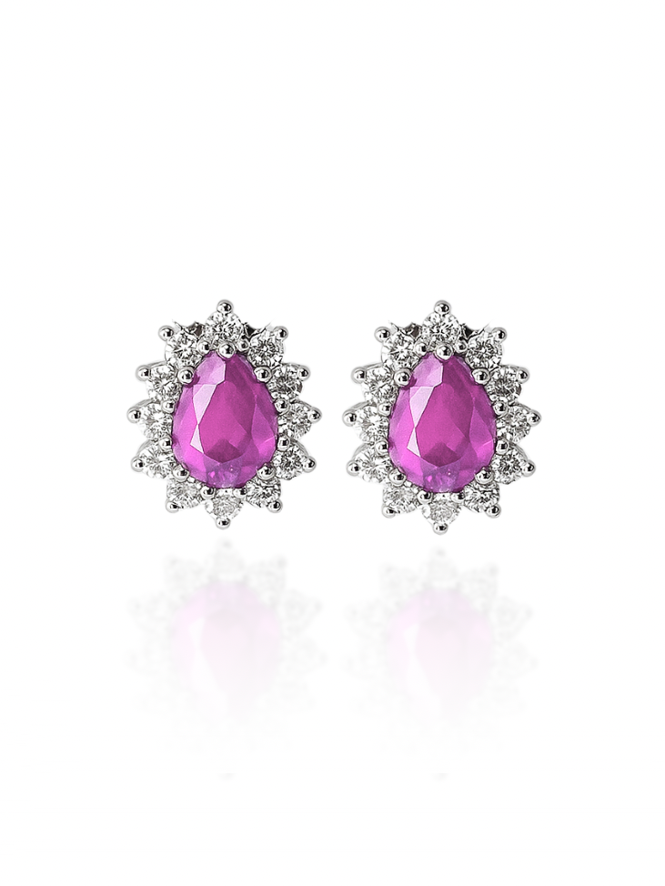 Brinco Gota Rose Cravejada (Prata 925)