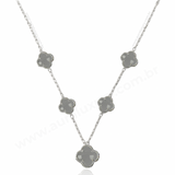 Colar 5 Trevos Cristal (Prata 925)