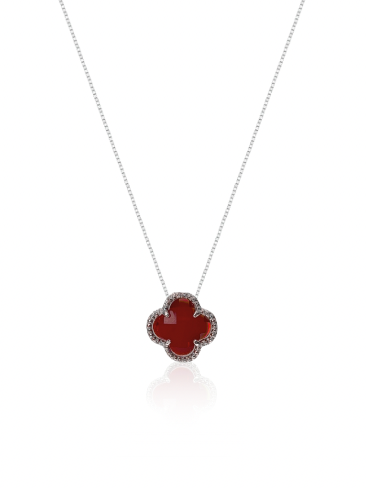 Colar Gargantilha Trevo Vermelho