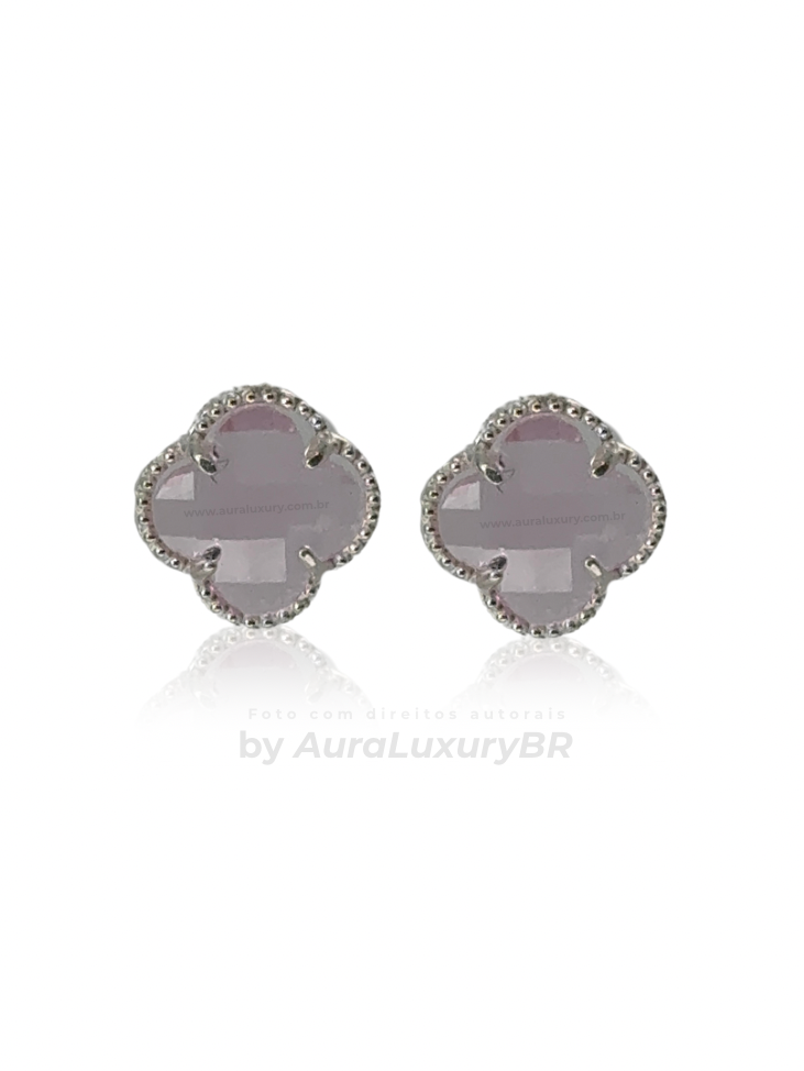 Par de Brincos Trevo Rose (Prata 925) (2X1)
