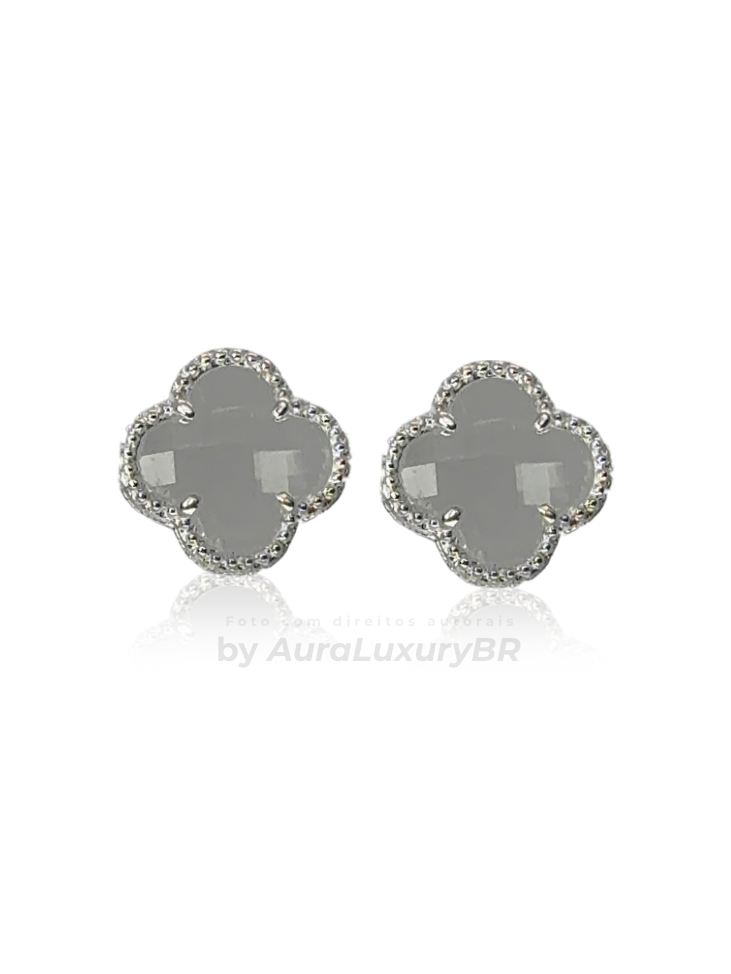 Par de Brincos Trevo Cristal (Prata 925) (2X1)