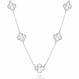 Colar 5 Trevos Cristal (Prata 925)