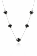 Colar 5 Trevos Preto (Prata 925)