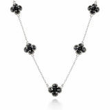 Colar 5 Trevos Preto (Prata 925)