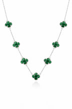 Colar 7 Trevos Verde (Prata 925)